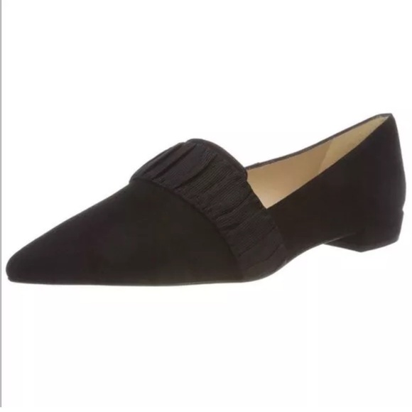 L.K. Bennett Vienetta Suede Leather Pointed Toe Flat Loafers 39 Ribbon Detail - Picture 12 of 12